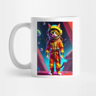 Cute Little Cat Standing in Space Mug